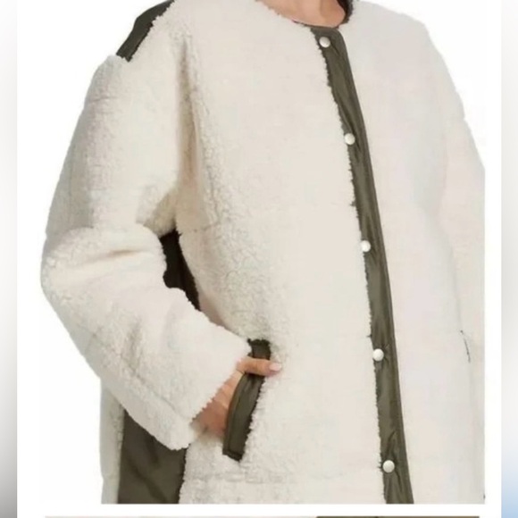 Frame Denim Jackets & Blazers - Frame Denim White Teddy Jacket with Olive